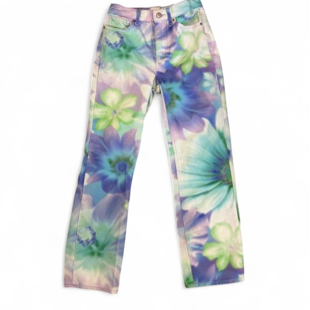BDG Floral Tye dye Print Cowboy Jeans – Y2K Straight Leg Tagged 25